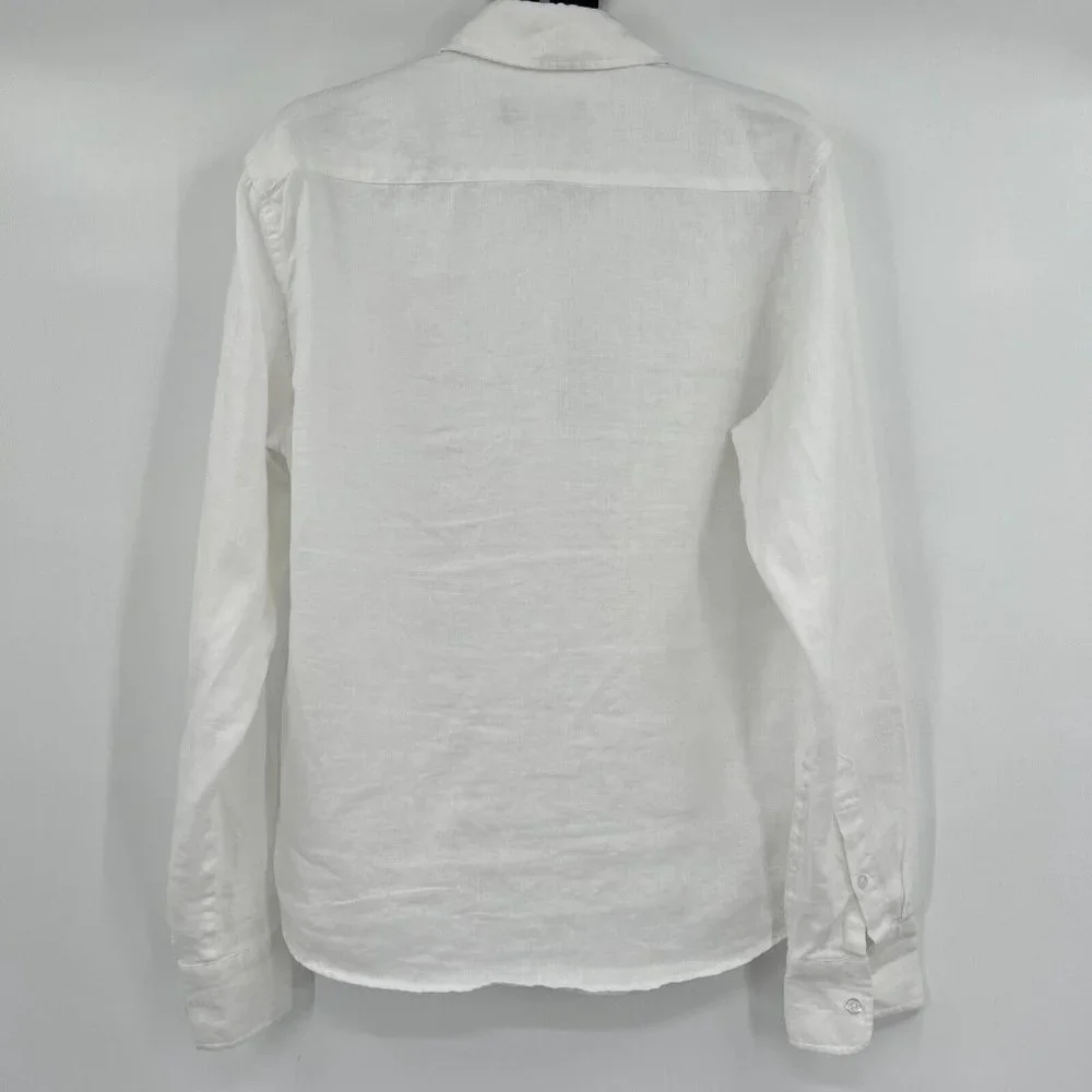 Quince Men's White European Linen Long Sleeve Shirt sz S NWT Button Down - Picture 6 of 6